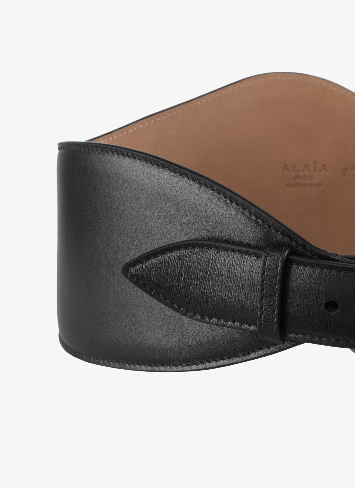 Ceinture Ondulée En Cuir De Veau ALAÏA CEINTURE ONDULÉE EN CUIR DE VEAU NOIR
